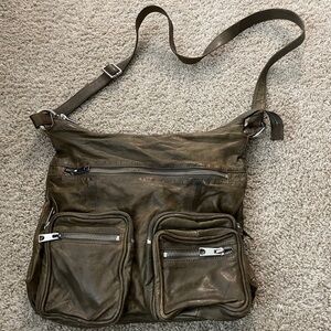 Brampton leather cargo crossbody bag y2k 90s